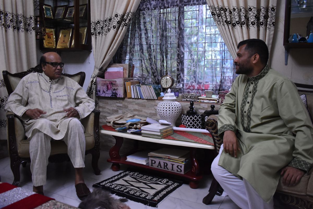 A nice moment with Senior Advocate Khandkar Mahbub Hossain @ his home